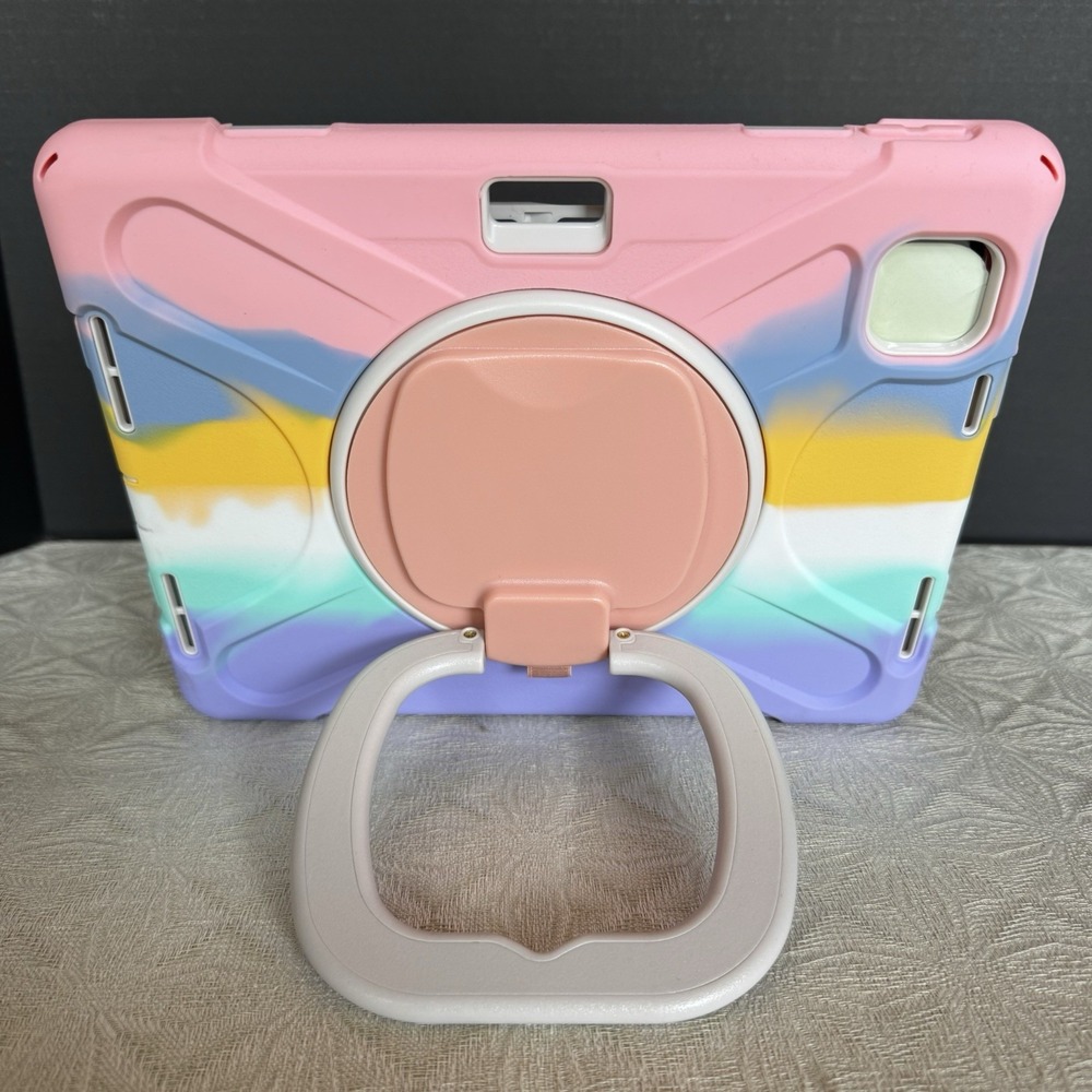 MEEgoodo Case for Kids iPad Pro M2 12.9 6th/5th/4th/3rd Colorful Pink